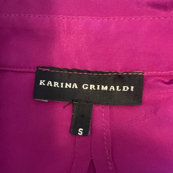 KARINA GRIMALDI SILK BLOUSE SIZE S 100% Silk - Picture 3 of 4